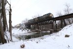 Q327 rolls over the Paw Paw River as it approaches the St Joseph area